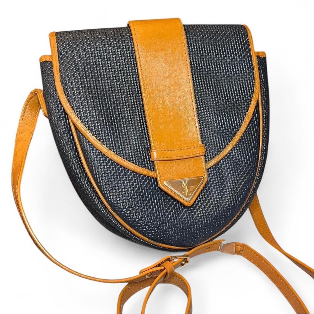SOLD YSL Blue & Tan Mini Crossbody Shoulder Bag